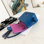 Chanel Lambskin Neon Blue Double Flap Bag 17 | 02870 - 4
