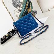 Chanel Lambskin Neon Blue Double Flap Bag 17 | 02870 - 3