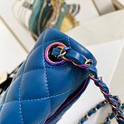 Chanel Lambskin Neon Blue Double Flap Bag 17 | 02870 - 2