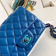 Chanel Lambskin Neon Blue Double Flap Bag 17 | 02870 - 5