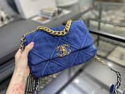 Chanel 19 Handbag Denim Golden & Metal Tone Small | AS1160 - 6