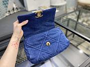 Chanel 19 Handbag Denim Golden & Metal Tone Small | AS1160 - 4