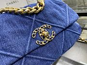 Chanel 19 Handbag Denim Golden & Metal Tone Small | AS1160 - 3