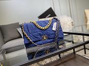 Chanel 19 Handbag Denim Golden & Metal Tone Large | AS1162 - 3