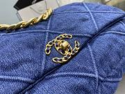 Chanel 19 Handbag Denim Golden & Metal Tone Large | AS1162 - 6