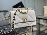 Chanel 19 Handbag White Golden & Metal Tone Small | AS1160 - 5