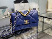 Chanel 19 Handbag Blue Golden & Metal Tone Small | AS1160 - 6