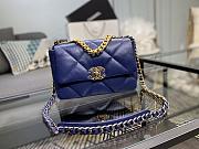 Chanel 19 Handbag Blue Golden & Metal Tone Small | AS1160 - 1