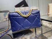 Chanel 19 Handbag Blue Golden & Metal Tone Medium | AS1161 - 2