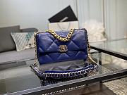 Chanel 19 Handbag Blue Golden & Metal Tone Medium | AS1161 - 6