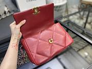 Chanel 19 Handbag Red Golden & Metal Tone Small | AS1160 - 6