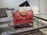 Chanel 19 Handbag Red Golden & Metal Tone Medium| AS1161 - 2