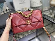 Chanel 19 Handbag Red Golden & Metal Tone Medium| AS1161 - 5