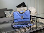 Chanel 19 Handbag Blue Sky Golden & Metal Tone Small | AS1160 - 1