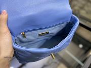 Chanel 19 Handbag Blue Sky Golden & Metal Tone Small | AS1160 - 4