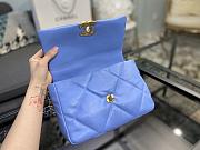 Chanel 19 Handbag Blue Sky Golden & Metal Tone Small | AS1160 - 6