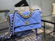 Chanel 19 Handbag Blue Sky Golden & Metal Tone Medium | AS1161 - 1
