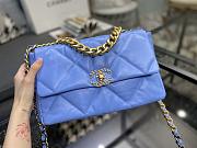 Chanel 19 Handbag Blue Sky Golden & Metal Tone Medium | AS1161 - 5