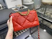 Chanel 19 Handbag Bright Red Golden & Metal Tone Small | AS1160 - 2