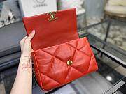 Chanel 19 Handbag Bright Red Golden & Metal Tone Small | AS1160 - 4