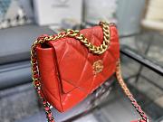 Chanel 19 Handbag Bright Red Golden & Metal Tone Medium | AS1160 - 4