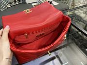 Chanel 19 Handbag Bright Red Golden & Metal Tone Medium | AS1160 - 6
