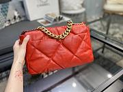 Chanel 19 Handbag Bright Red Golden & Metal Tone Medium | AS1160 - 5