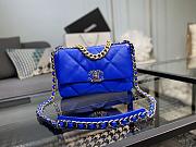 Chanel 19 Handbag Blue Neon Golden & Metal Tone Small | AS1160 - 1