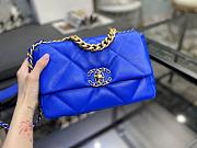 Chanel 19 Handbag Blue Neon Golden & Metal Tone Small | AS1160 - 2