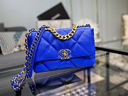 Chanel 19 Handbag Blue Neon Golden & Metal Tone Small | AS1160 - 5