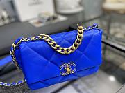 Chanel 19 Handbag Blue Neon Golden & Metal Tone Small | AS1160 - 4