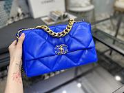 Chanel 19 Handbag Blue Neon Golden & Metal Tone Medium | AS1161 - 2