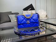 Chanel 19 Handbag Blue Neon Golden & Metal Tone Medium | AS1161 - 3