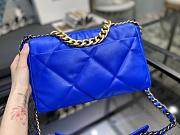 Chanel 19 Handbag Blue Neon Golden & Metal Tone Medium | AS1161 - 5