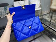 Chanel 19 Handbag Blue Neon Golden & Metal Tone Medium | AS1161 - 6