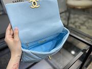 Chanel 19 Handbag Light Blue Golden & Metal Tone Small | AS1160 - 3