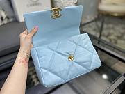 Chanel 19 Handbag Light Blue Golden & Metal Tone Small | AS1160 - 4