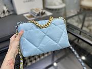 Chanel 19 Handbag Light Blue Golden & Metal Tone Small | AS1160 - 5