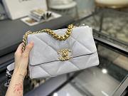 Chanel 19 Handbag Gray Golden & Metal Tone Small | AS1160 - 4