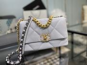 Chanel 19 Handbag Gray Golden & Metal Tone Small | AS1160 - 5