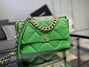 Chanel 19 Handbag Green Golden & Metal Tone Medium | AS1161 - 1
