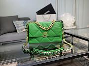 Chanel 19 Handbag Green Golden & Metal Tone Medium | AS1161 - 3