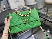 Chanel 19 Handbag Green Golden & Metal Tone Medium | AS1161 - 2