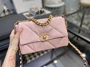 Chanel 19 Handbag Pink Golden & Metal Tone Small | AS1160 - 5
