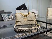 Chanel 19 Handbag Beige Golden & Metal Tone Medium | AS1161 - 6