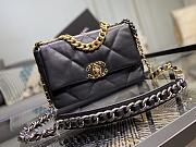 Chanel 19 Handbag Black Golden & Metal Tone Small | AS1160 - 3