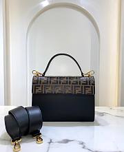 Fendi KAN I Black leather bag Brown leather bag | 8BT315 - 3