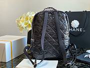 Chanel black shiny skin with tweed backpack - 6