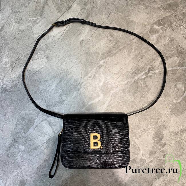 Balenciaga logo-plaque mini bag black skin  | 6181561 - 1
