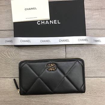 CHANEL Long Wallet Smooth Leather Black | 6870
